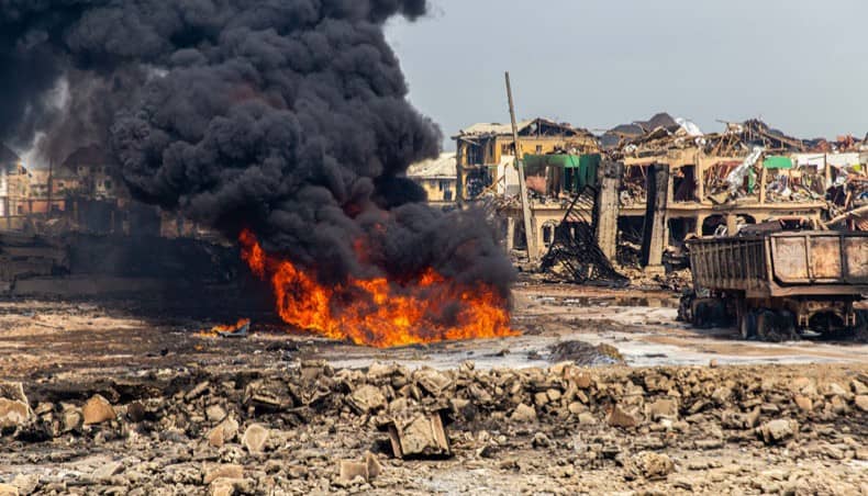 Gas plant explosion in Lagos